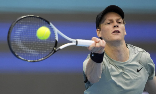 BEIJING, CHINA - SEPTEMBER 26: Jannik Sinner of Italy competes in the Men s Singles Round of 32 match against Nicolas Ja