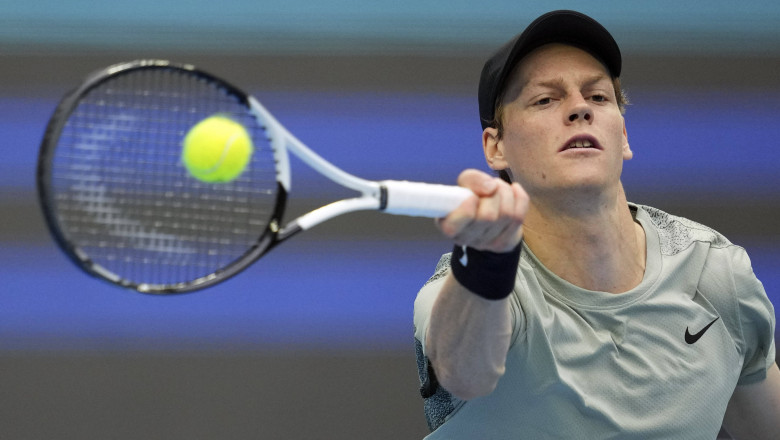 BEIJING, CHINA - SEPTEMBER 26: Jannik Sinner of Italy competes in the Men s Singles Round of 32 match against Nicolas Ja