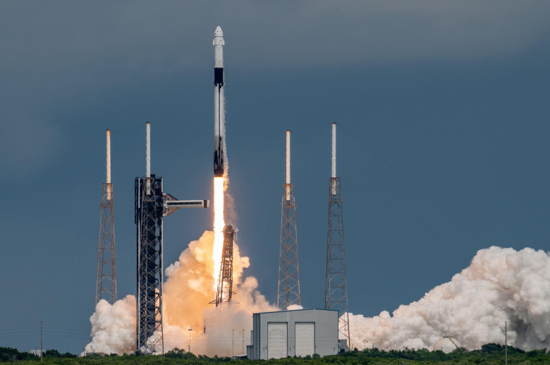 A SpaceX Falcon 9 rocket launches from Space Launch Complex 40 at Cape Canaveral Space Force Station, Florida, Sept. 28, 2024. The rocket carried U.S. Space Force Col. Nick Hague in a Dragon spacecraft that he is set to pilot to the International Space St