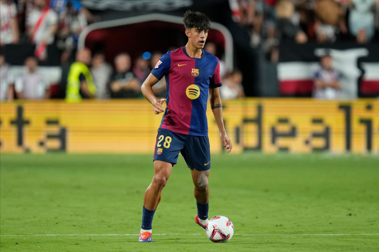 Madrid, Spain. 27th Aug, 2024. Marc Bernal of FC Barcelona during the La Liga EA Sports match between Rayo Vallecano and FC Barcelona played at Vallecas Stadium on August 27, 2024 in Madrid, Spain. (Photo by Cesar Cebolla/PRESSINPHOTO) Credit: PRESSINPHOT