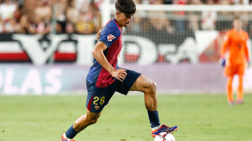 Marc Bernal of FC Barcelona during the Spanish championship La Liga football match between Rayo Vallecano and FC Barcelona on 27 August 2024 at Vallecas stadium in Madrid, Spain