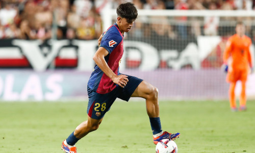 Marc Bernal of FC Barcelona during the Spanish championship La Liga football match between Rayo Vallecano and FC Barcelona on 27 August 2024 at Vallecas stadium in Madrid, Spain