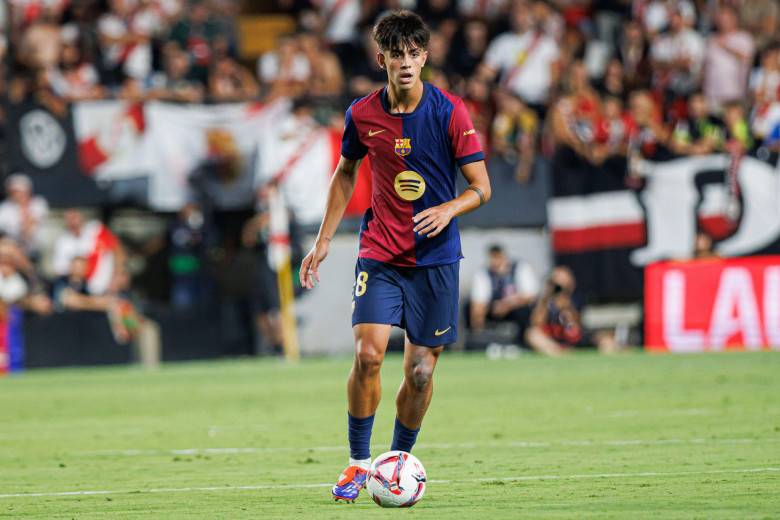 Madrid, Spain. 27th Aug, 2024. Marc Bernal (FC Barcelona) seen in action during the LaLiga EA SPORTS game between teams of Rayo Vallecano and FC Barcelona at Estadio de Vallecas. Rayo Vallecano vs FC Barcelona, final score 1:2 Credit: SOPA Images Limited/