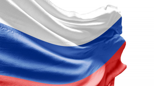 Russia,Flag,Waving,On,White,Background,With,Clipping,Path.,Cliping