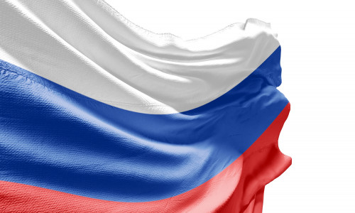 Russia,Flag,Waving,On,White,Background,With,Clipping,Path.,Cliping