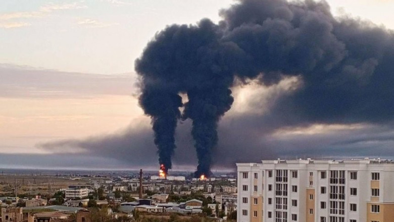 Incendiu la un depozit de combustibili din Crimeea/ Foto: News.ro