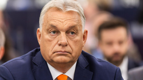 09 October 2024, France, Straburg: Viktor Orbn (Fidesz), Prime Minister of Hungary, sits in the plenary chamber of the European Parliament. At the beginning of the third day of the session, Hungary's Prime Minister Orban will present the work of the Hunga