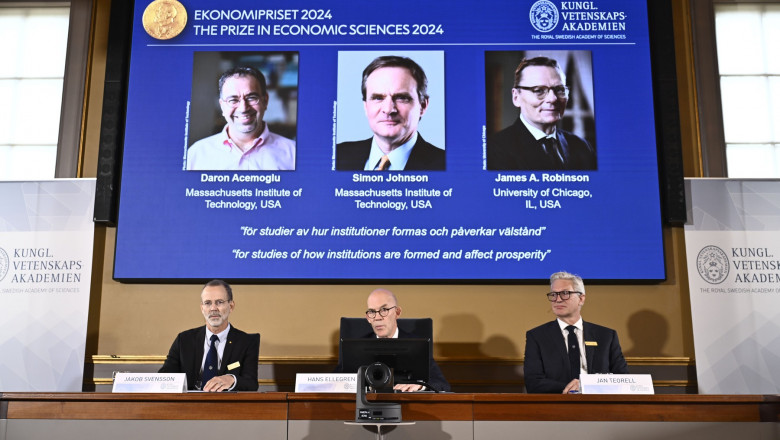 Nobel 2024 Economics Prize, Stockholm, Sweden - 14 Oct 2024