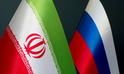 Flags,Of,Iran,And,Russia,As,A,Symbol,Of,Diplomatic