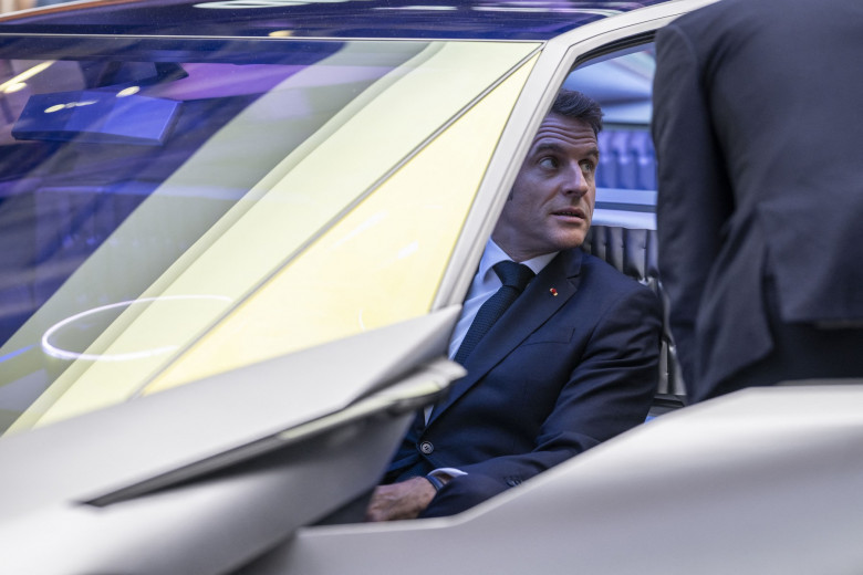 Emmanuel Macron visits the Paris Motor Show