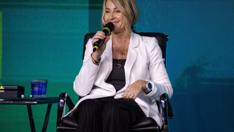 SO PAULO, SP - 27.09.2024: COB EXPO - Former gymnast Nadia Comaneci, winner of nine Olympic medals, will participate in a panel with Rebeca Andrade during the COB Expo on Friday night (27). The event brings together athletes, former athletes, clubs, compa