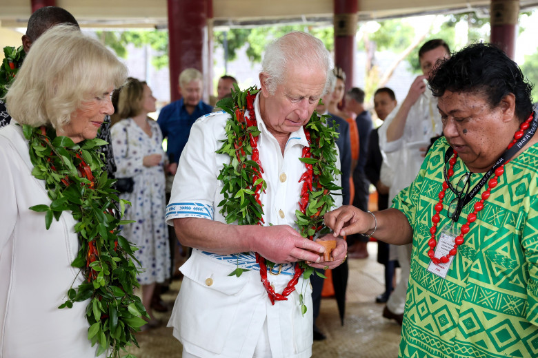 King Charles III and Queen Camilla visit the Samoa Cultural Village, Samoa - 24 Oct 2024