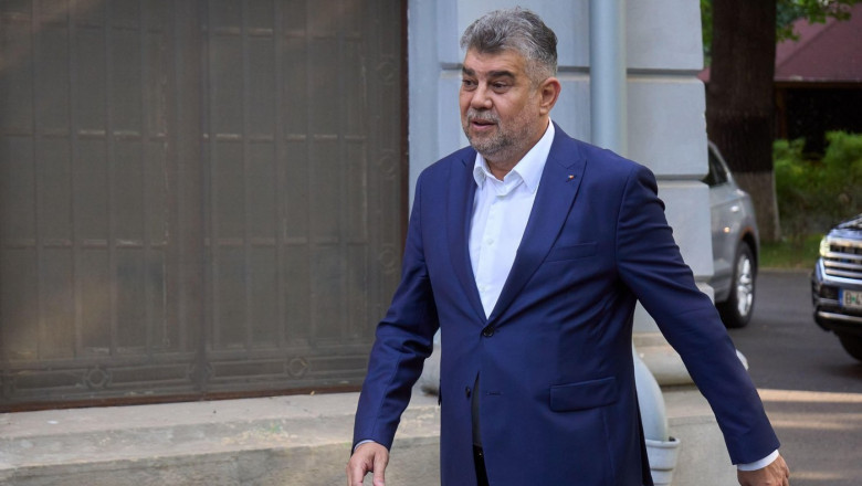 Bucharest, Romania. 26th Aug, 2024: Marcel Ciolacu, president of Social Democratic Party (PSD) and Romanian prime minister, arrives at the meeting of the PSD National Political Bureau, at the party's headquarters in Bucharest. Credit: Lucian Alecu/Alamy L