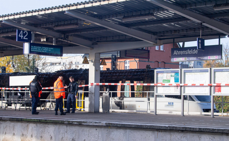 Un tren a luat foc pe peron, în gara din Berlin/ Profimedia