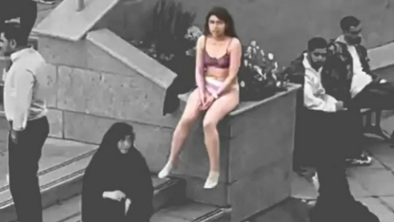 O studentă din Iran a fost arestată după ce s-a dezbrăcat în campusul universitar în semn de protest/ Foto: X