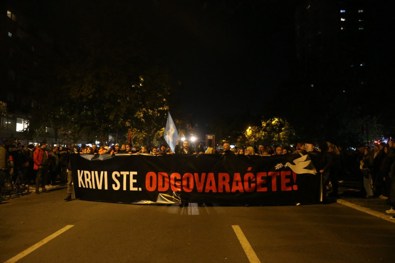 Thousands of Serbians protest over deadly collapse of railway station awning