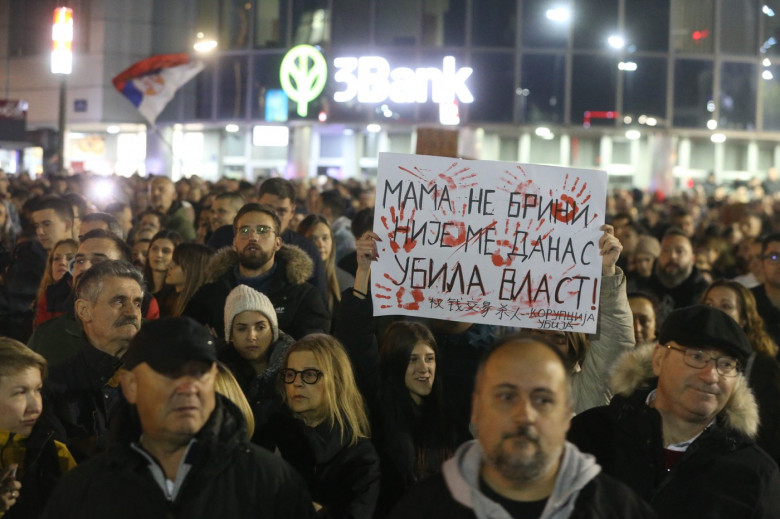 Thousands of Serbians protest over deadly collapse of railway station awning