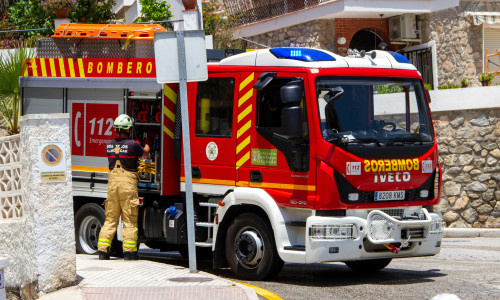 Almunecar,Granada,Spain,June,11,,2021.,A,Big,Fire,Truck