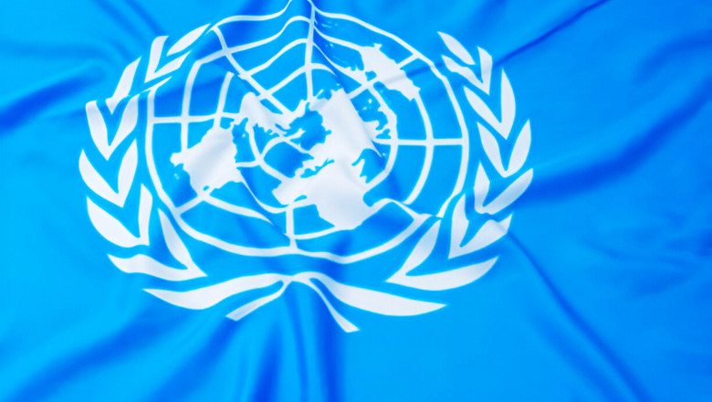 Close,Up,Of,United,Nations,Flag.,The,United,Nations,(un)