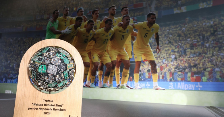 Echipa naţională de fotbal a României, premiată cu trofeul “Natura Bunului Simţ” pentru comportamentul civilizat din acest an/ Foto: Facebook