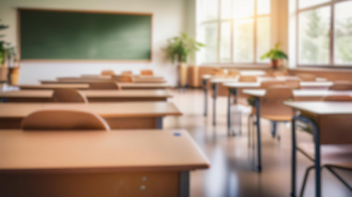 Back,To,School.,Background,Blurred,Of,An,Empty,Classroom.