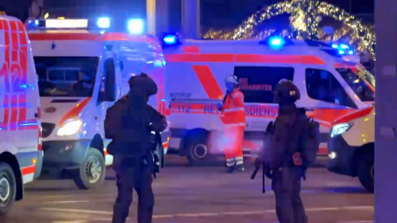 Magdeburg: Car races into Christmas market - the situation on the ground, Germany - 20 Dec 2024