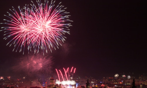 Cluj-napoca,,Romania,-,01.01.2020:,New,Year's,Eve,Fireworks,Over,Old