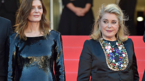 CANNES, FRANCE - MAY 21:Chiara Mastroianni, Catherine Deneuve of the film &quot;Marcello Mio&quot; at the 77th edition of the Cannes Film Festival in Cannes, southern France, on May 21, 2024.