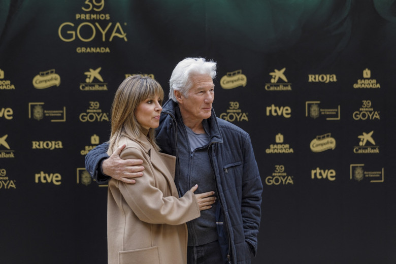 Richard Gere And Wife At 39th Goya Awards Photocall - Spain