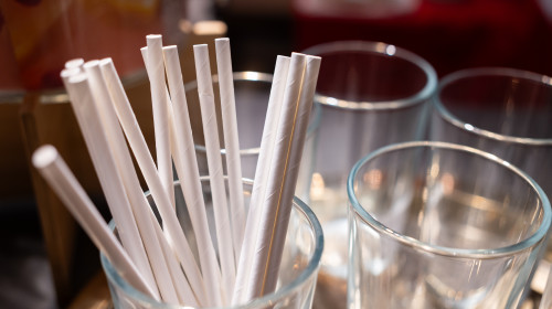 Paper,Straws,Made,Of,Eco,Friendly,Paper.,Close,Up,On