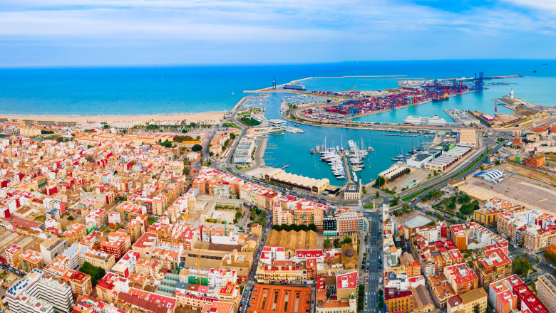 Valencia,City,Port,Aerial,Panoramic,View.,Valencia,Is,The,Third