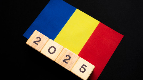 2025,,Romania,Flag,With,Date,Block,,Concept,,Important,Events,For