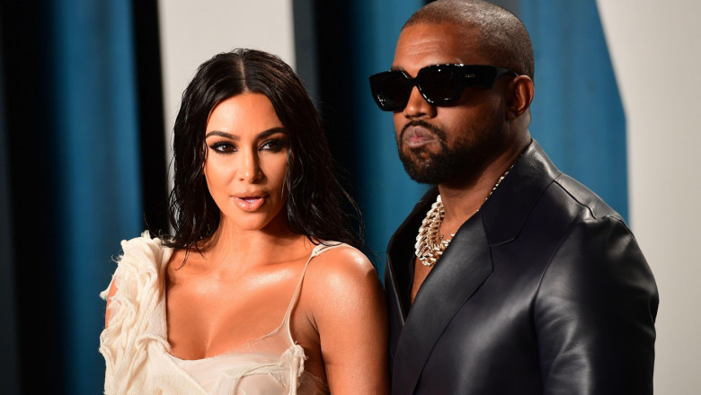 File photo dated 9/2/2020 of Kim Kardashian and Kanye West attending the Vanity Fair Oscar Party in Los Angeles, USA. West has demanded an apology from US media outlet TMZ for "picking sides" in an online argument with Kardashian. The rapper said the publ