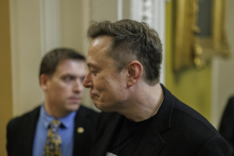 Elon Musk departs Senate Republicans meeting at the Capitol in Washington