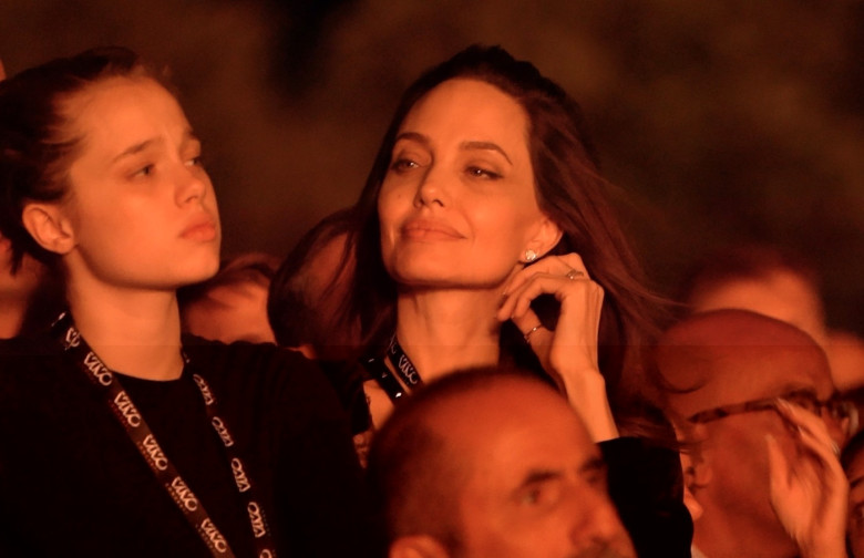 Angelina Jolie and her daughter Shiloh Jolie-Pitt attend the Maneskin's concert for the world premiere of the "Loud Kids Tour" at the "Circo Massimo" in Rome.