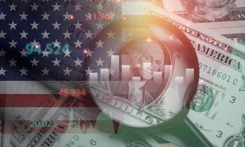 Usd,Dollar,Banknote,With,Usa,Flag,And,Stock,Market,Graph
