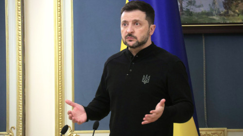 News conference of Ukrainian President Volodymyr Zelenskyy, Kyiv, Ukraine - 04 Apr 2025