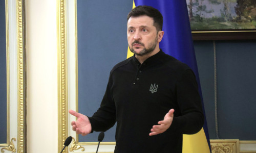 News conference of Ukrainian President Volodymyr Zelenskyy, Kyiv, Ukraine - 04 Apr 2025