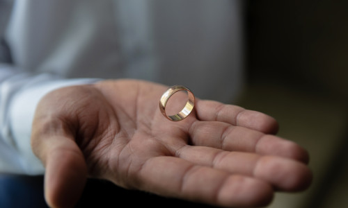 Gold,Ring,In,The,Air,On,The,Hand,Of,The