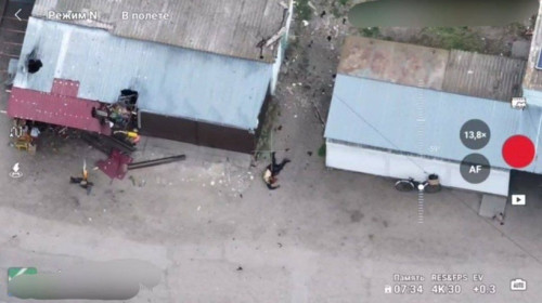 Atac cu drone în Oleşki/ Foto: X
