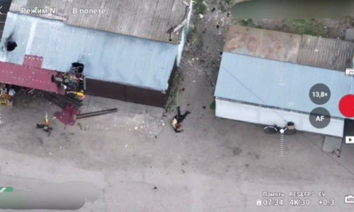 Atac cu drone în Oleşki/ Foto: X