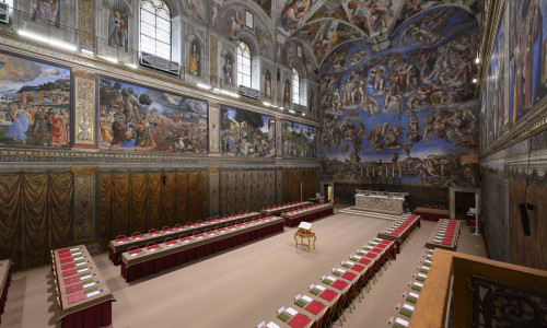 Preparation of the Sistine Chapel for the Conclave in Vatican City, Italy - 6 May 2025