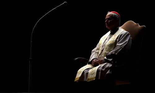 Religion: Cardinal Robert Prevost leads the recitation of the Holy Rosary for Pope Francis on March 03, 2025