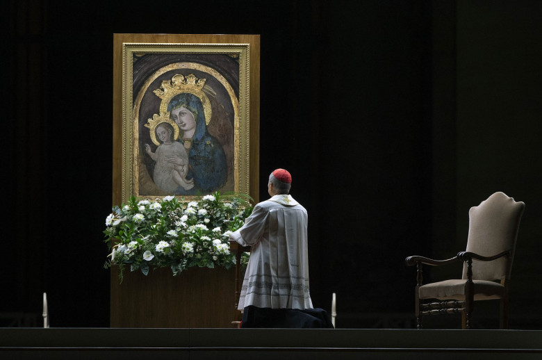 Rosary Prayer Held for The Health of Pope Francis at The Vatican
