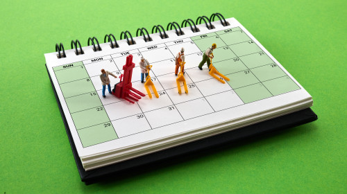 Concept,Of,Four-day,Work,Week.,Printed,Calendar,For,A,4