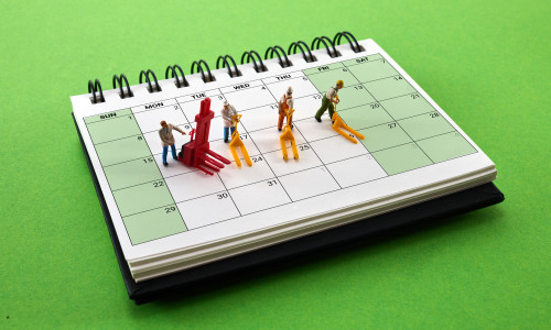 Concept,Of,Four-day,Work,Week.,Printed,Calendar,For,A,4