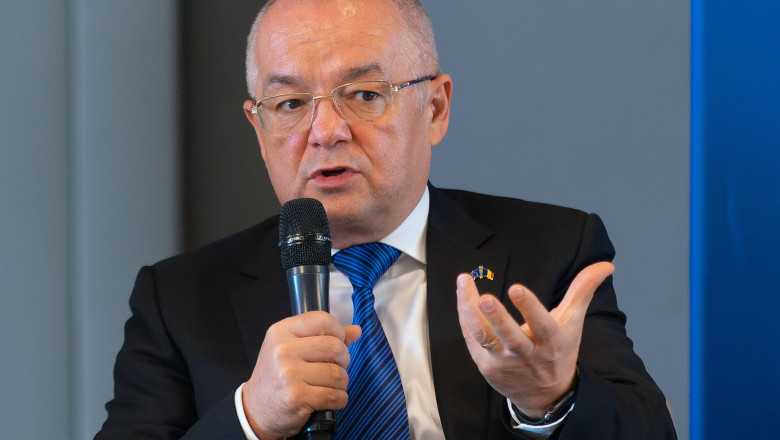 Bucharest, Romania - September 22, 2022: Emil Boc, Mayor of Cluj-Napoca, speak during a conference in Bucharest.