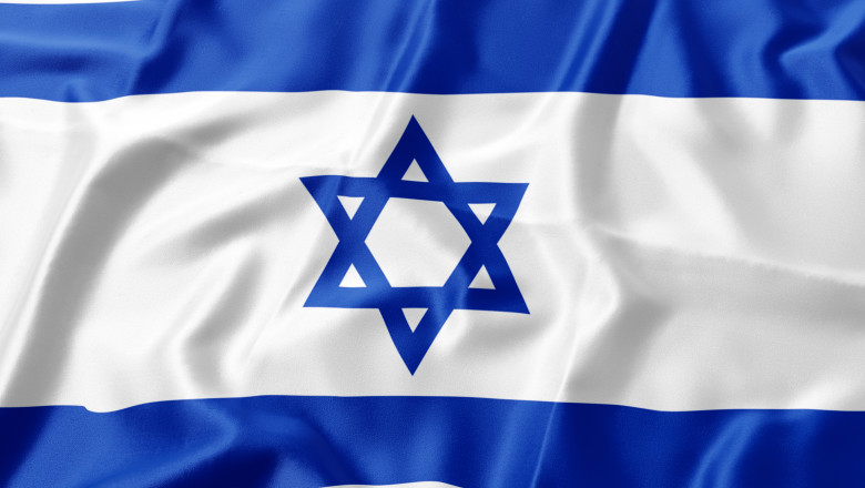 Israel,Flag,Blowing,In,The,Wind.,Close,Up,,Soft,And