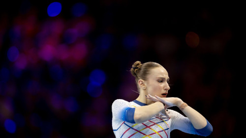 LEIPZIG - Ana Barbosu (ROM) in action during the apparatus finals at the European Gymnastics Championships in Leipzig.