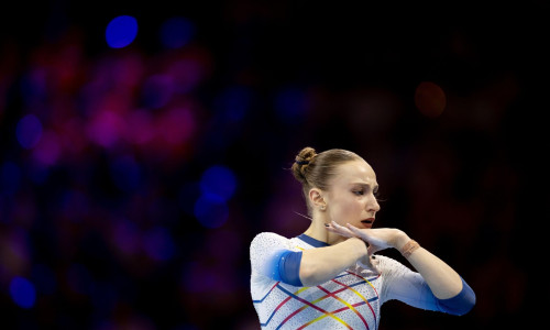 LEIPZIG - Ana Barbosu (ROM) in action during the apparatus finals at the European Gymnastics Championships in Leipzig.